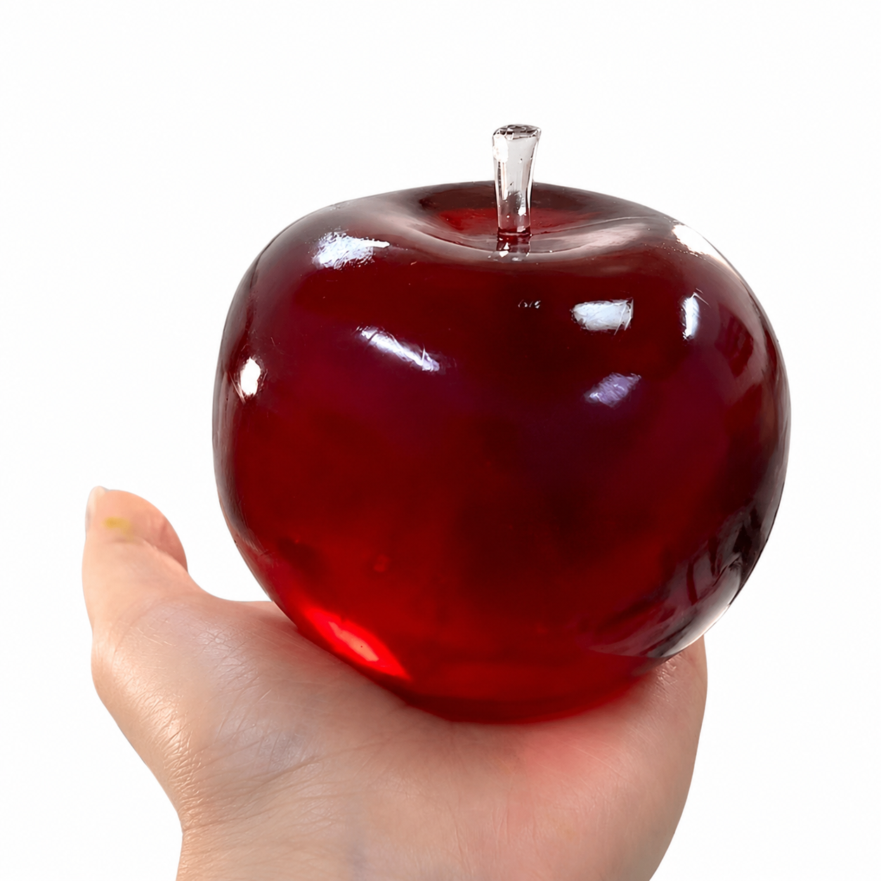 Burgundy Crystal Apple Squishy | Realistic Fruit Sensory Stress Relief Toy