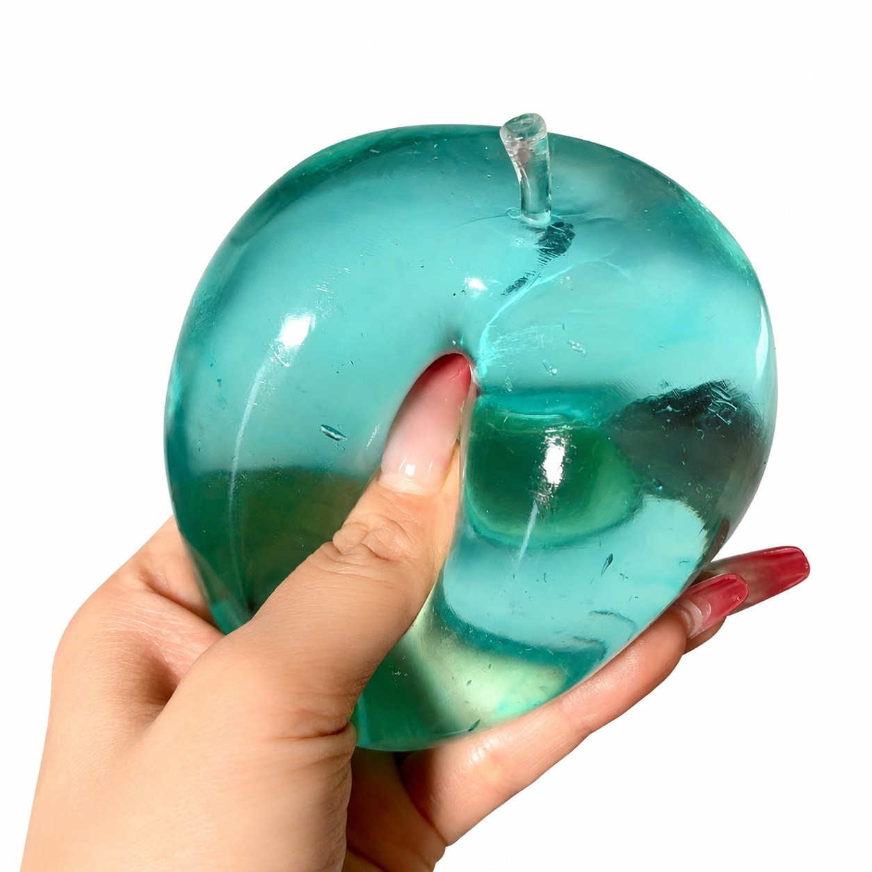 Glassy Jelly Apple Squishy Toy – Stress Relief Fidget