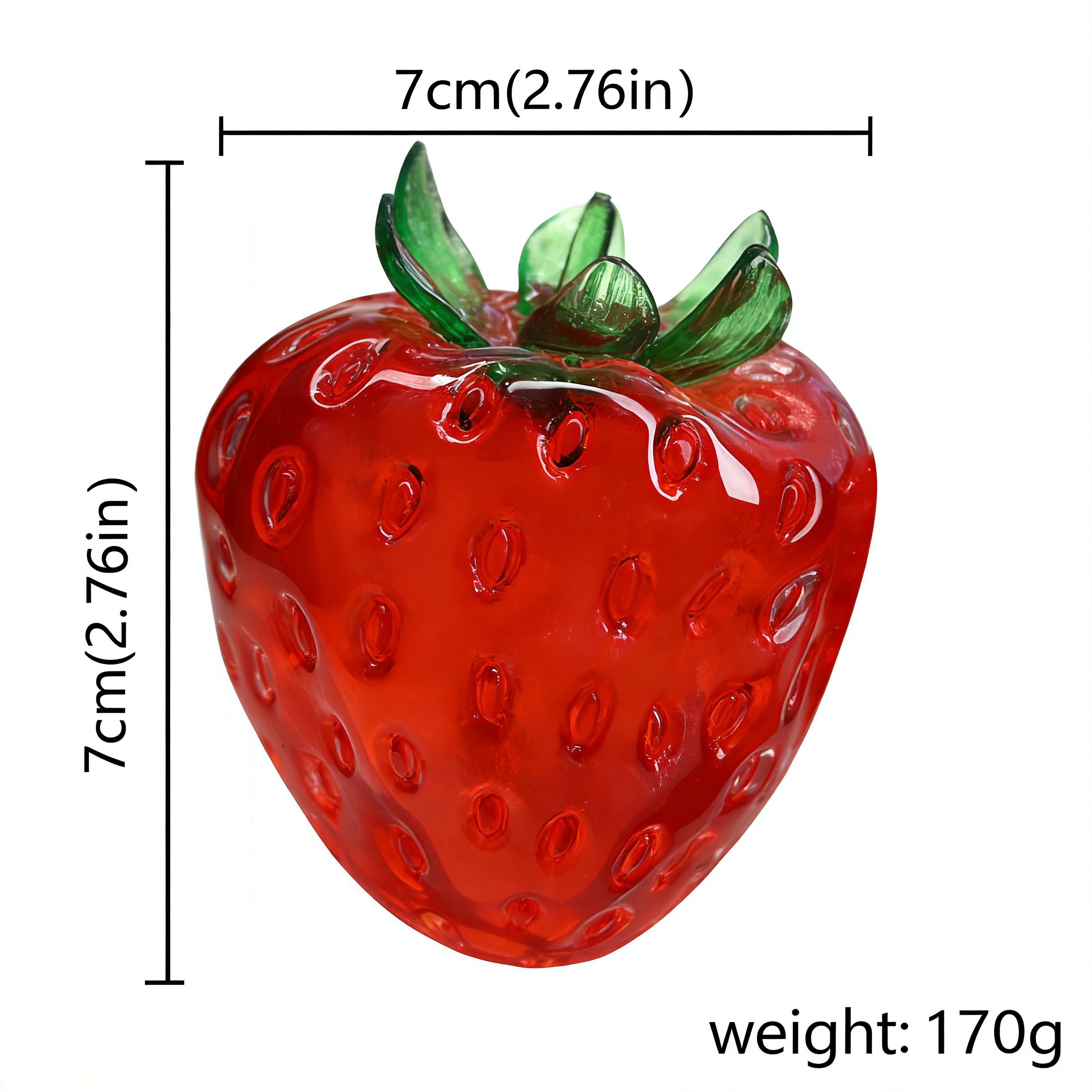 Realistic Strawberry Squishy | Crystal Fruit Sensory Stress Relief Fidget Toy