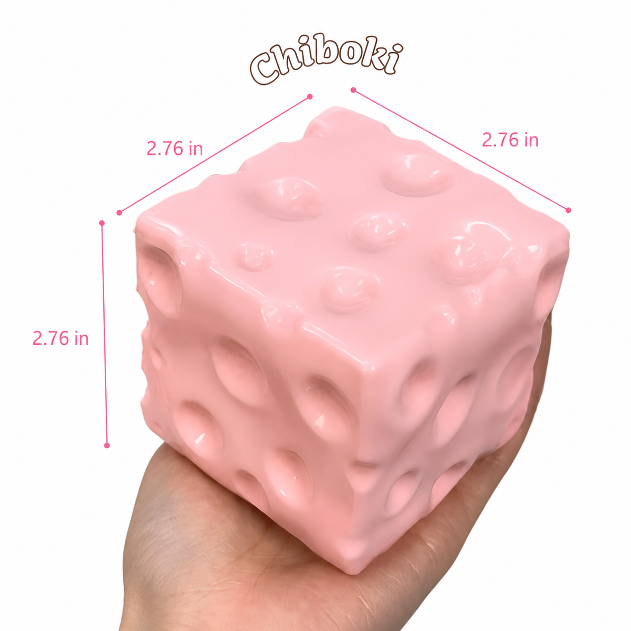 Cheese Cube Squishy Toy – Pink, Yellow & Purple